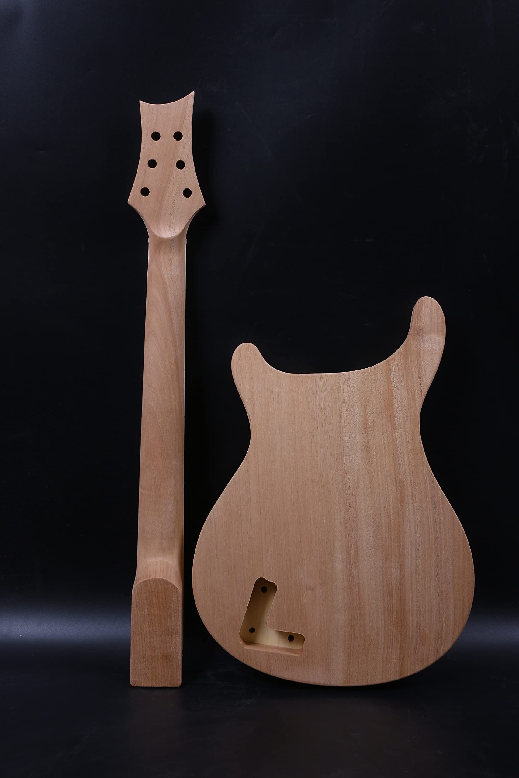 1 set per chitarra con manico e corpo, semilavorato, 22 tasti, tastiera in mogano e acero, chitarra fai da te semi cava
