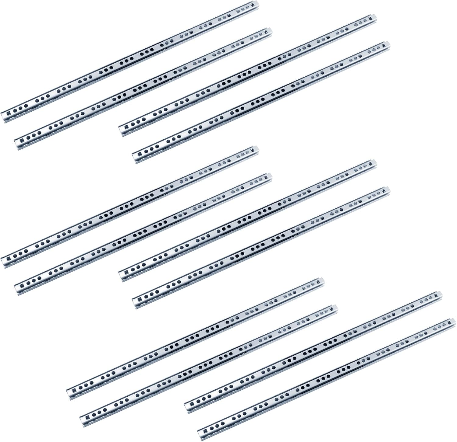 Uenhoy 6 Pair Drawer Slides 16" Full Extension Slide Track Rail Ball Bearing Two Way Drawer Slides - 17mm x 406mm