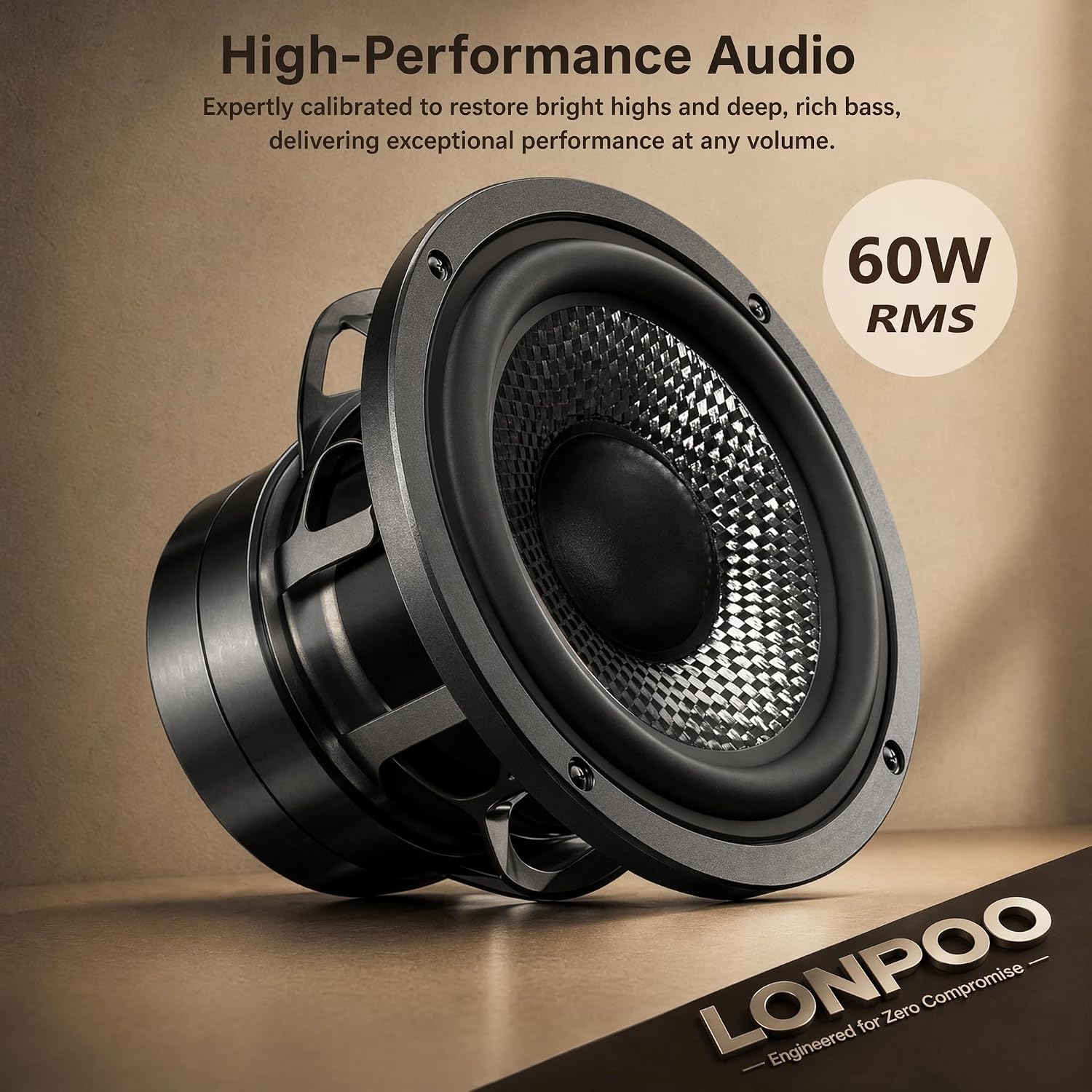 LONPOO 60W Aktiv Regal-Lautsprecher, 2.0 CH TV-Lautsprecher mit Bluetooth/Optical/RCA/AUX-IN, 4-Zoll-Tieftöner &1-Zoll-Hochtöner Heimstereo (LP42A)