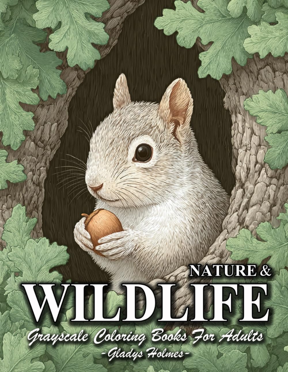 Nature And Wildlife: Adult Grayscale Wildlife Coloring Books With Realistic Animal, Woodland Life And Calming Nature Scenes