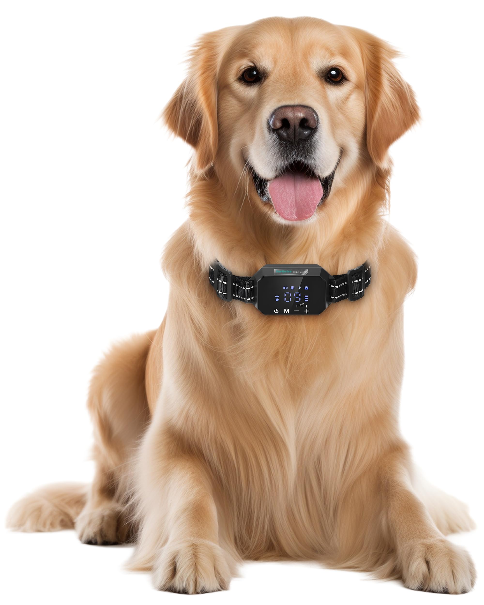 Furthrive GPS Dog Collar, Wireless Dog Fence 100–3280 ft Circular Boundary, Waterproof GPS Dog Collar Fence System Outdoor Electric Pet Barrier with Beep, Vibration & Adjustable Training