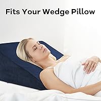 Vista 6 de HOMBYS Funda de Almohada de Cuña para Cama de Terciopelo Ultra Suave - Funda de Almohada de Vellón Super Suave con Diseño de Cremallera, Funda