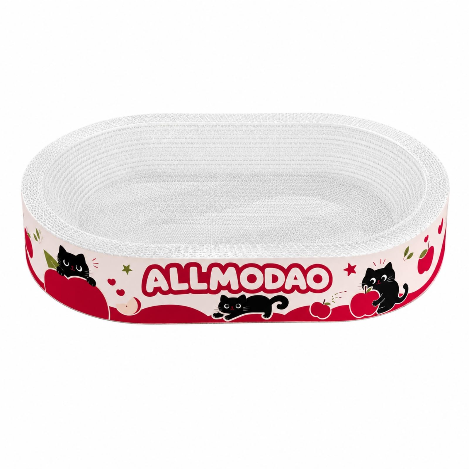 Tiragraffi per Gatti Pannello Graffiatoio Letto Cuccia Tappetino Riposo Cartone Ondulato Ovale Antiusura Basso Sfaldamento Protegge Mobili Adatto per Casa Soggiorno Ufficio Regalo, 60 40 9 Cm