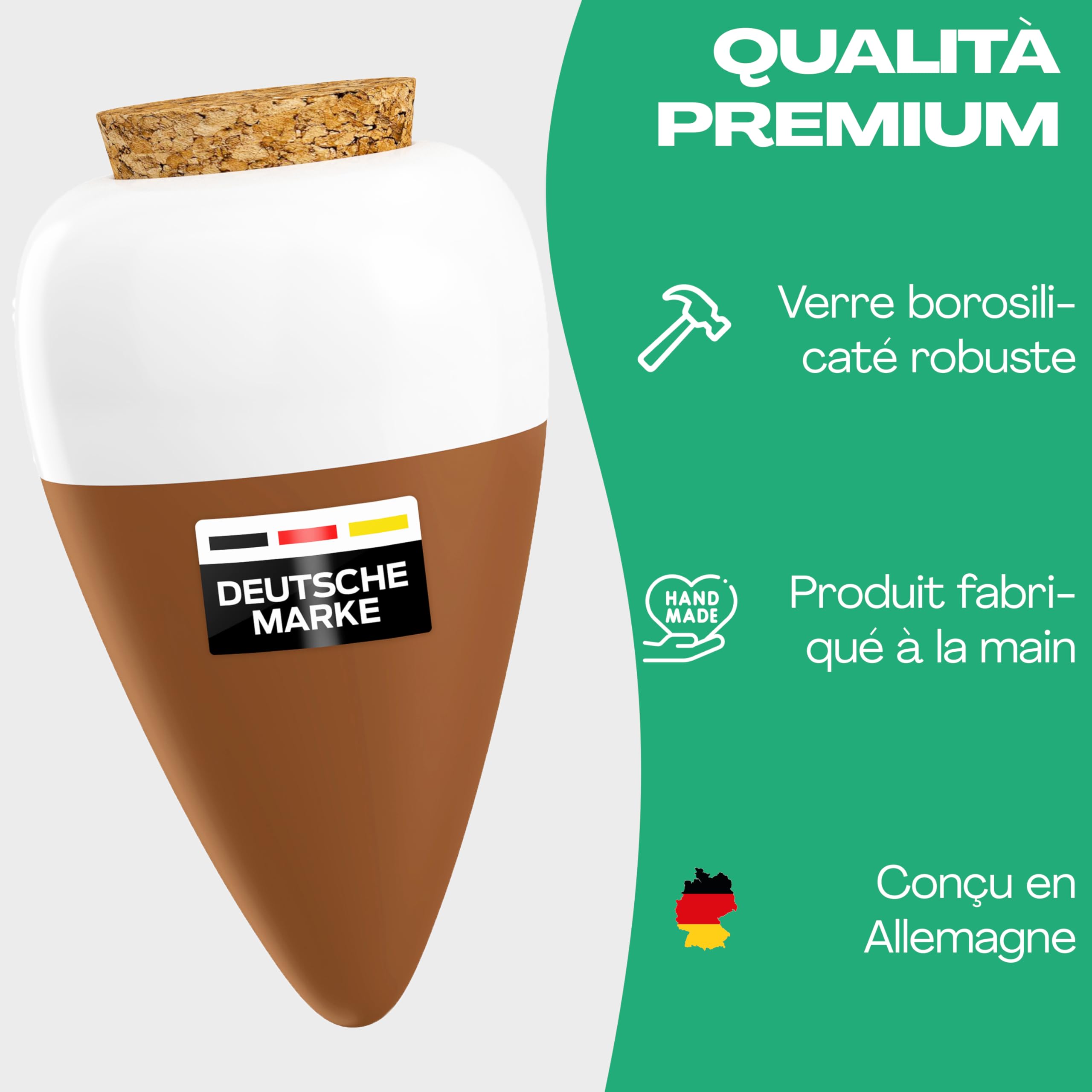 Netrox Cône d'irrigation en argile – 8x 360ml – idéal en vacances, jusqu'à 14 jours – arrosage automatique pour plantes d'intérieur, jardin et balcon – Irrigation, système d'irrigation, distributeur