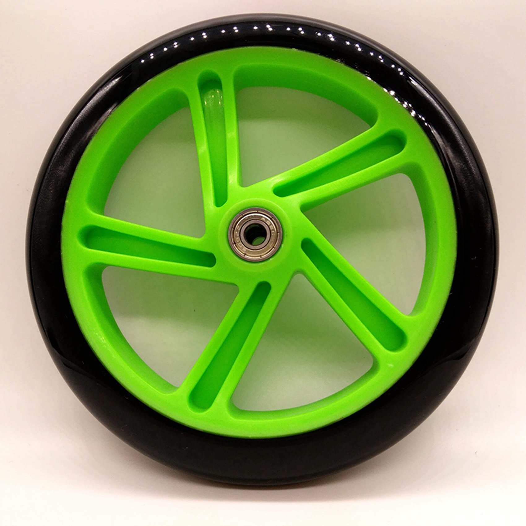 4 Stück Rollerrad 200 mm Pu Material RadstäRke 30 mm Abec-7 Kugellager Rollerzubehör,Transparent Schwarz