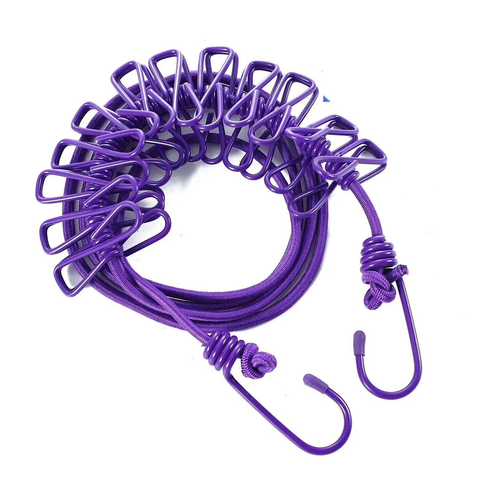 Outdoor Elastic Clothesline with Travel Camping Home Portable Clothes Rack Laundry Drying Line for Backyard(PURPLE)