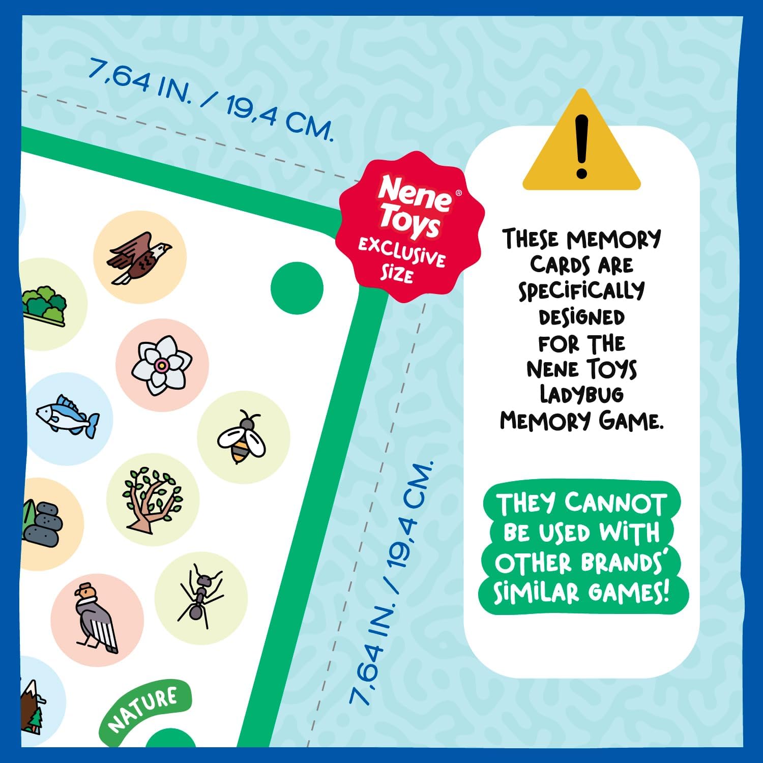 Nene Toys Ladybird Garden Memory Game Extension [Natural Adventures] - 24 Additional Cards on Ecosystems and Wildlife - Educational Game for Children from 3 Years *Damaged box*