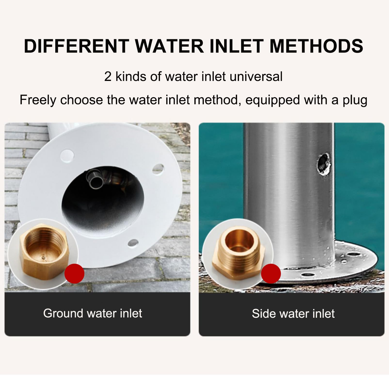 Yjfeng Colonne D'Eau Stagnante De Jardin, Robinet Décoratif En Cuivre, Acier Inoxydable 304