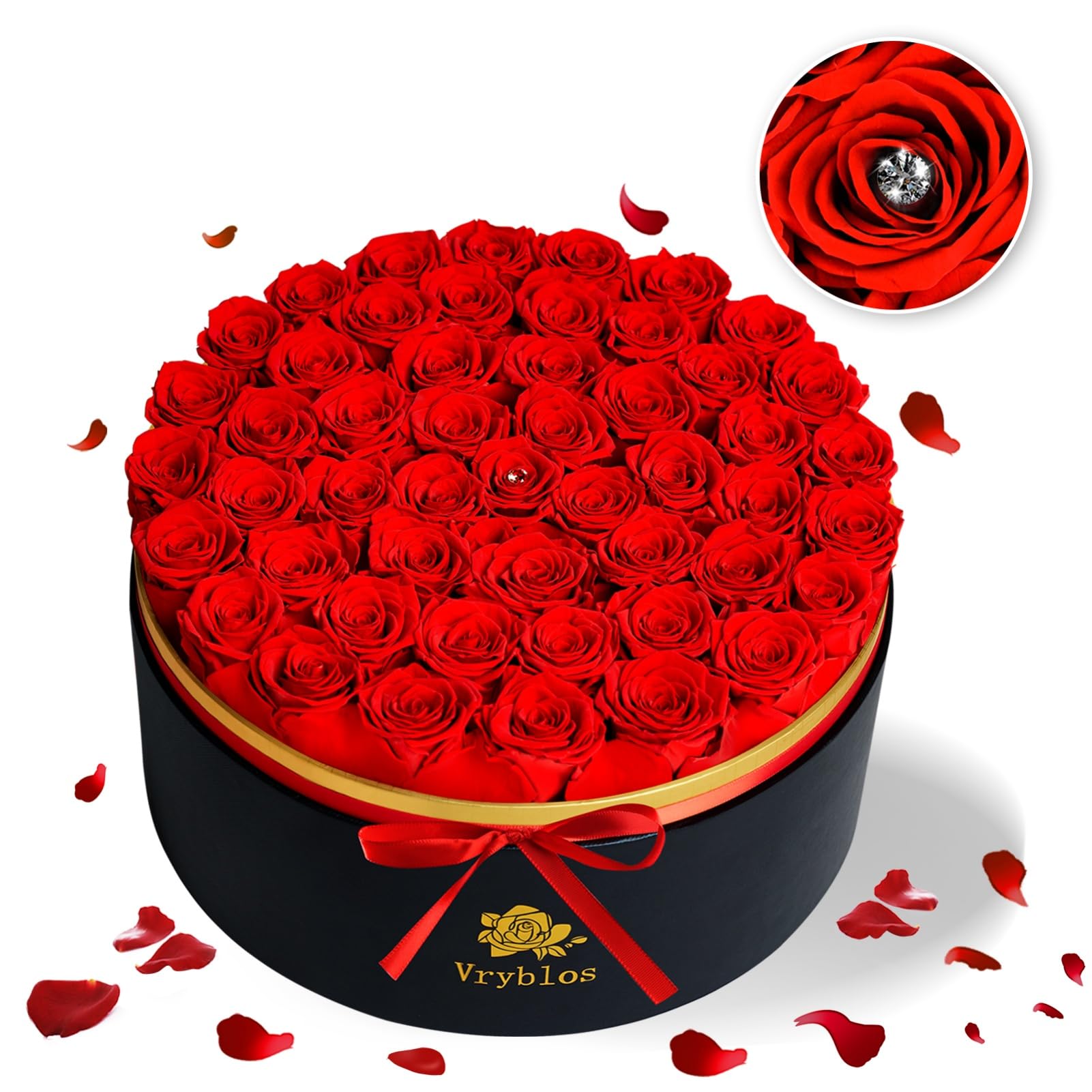 50 Forever Red Roses in a Box