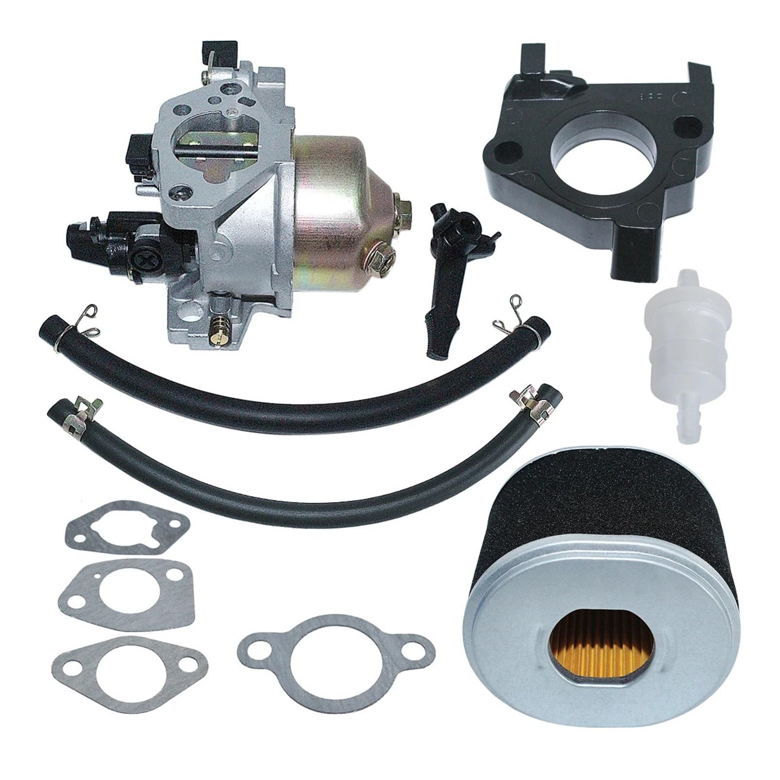 Filtro de Aire del carburador for cortacésped GX390 de 13 HP, GX 390 de 188 F, Pieza del Motor, Filtro de línea de Combustible, Junta Aislante de la Varilla del estrangulador