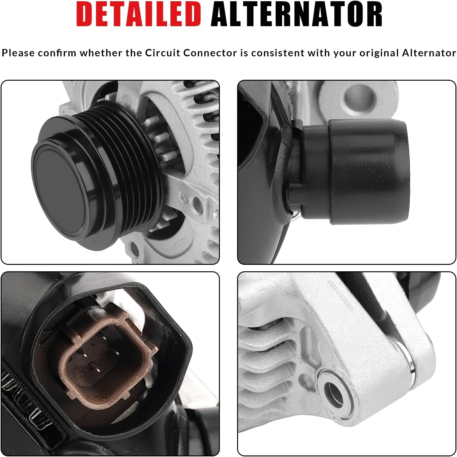 12V 130A Alternator Compatible with Honda Odyssey V6 3.5L 2014-2017 Replaces 31100-RV0-A11 11775 104211-8520