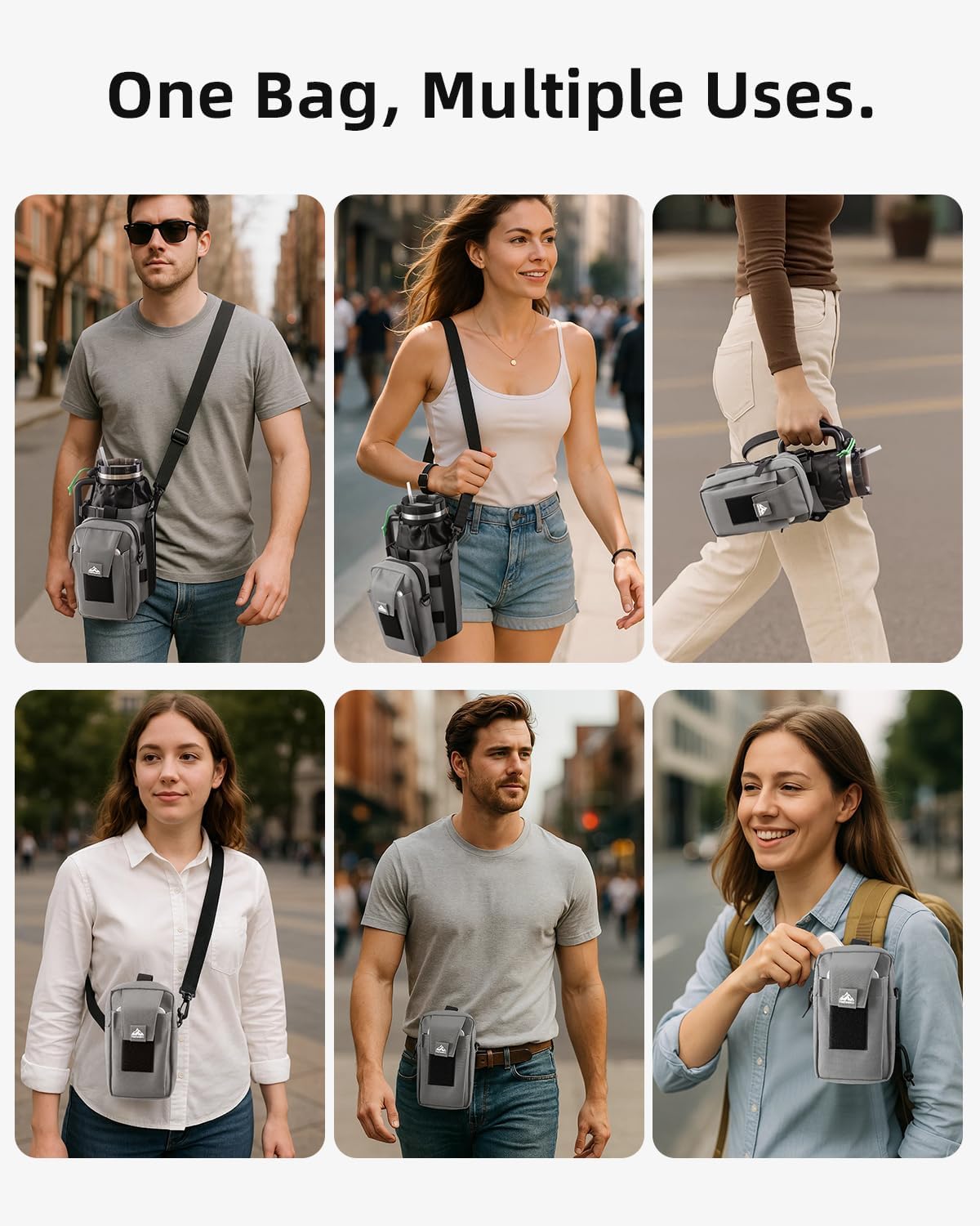 Nefeeko Magnetic Gym Bag, Water Bottle Holder with Phone Pouch, Adjustable Sling Strap, Detachable 2-in-1 Design, Gym Accessories for Men and Women, Water Bottle Bag for Fitness, Sports, Travel - Image 7