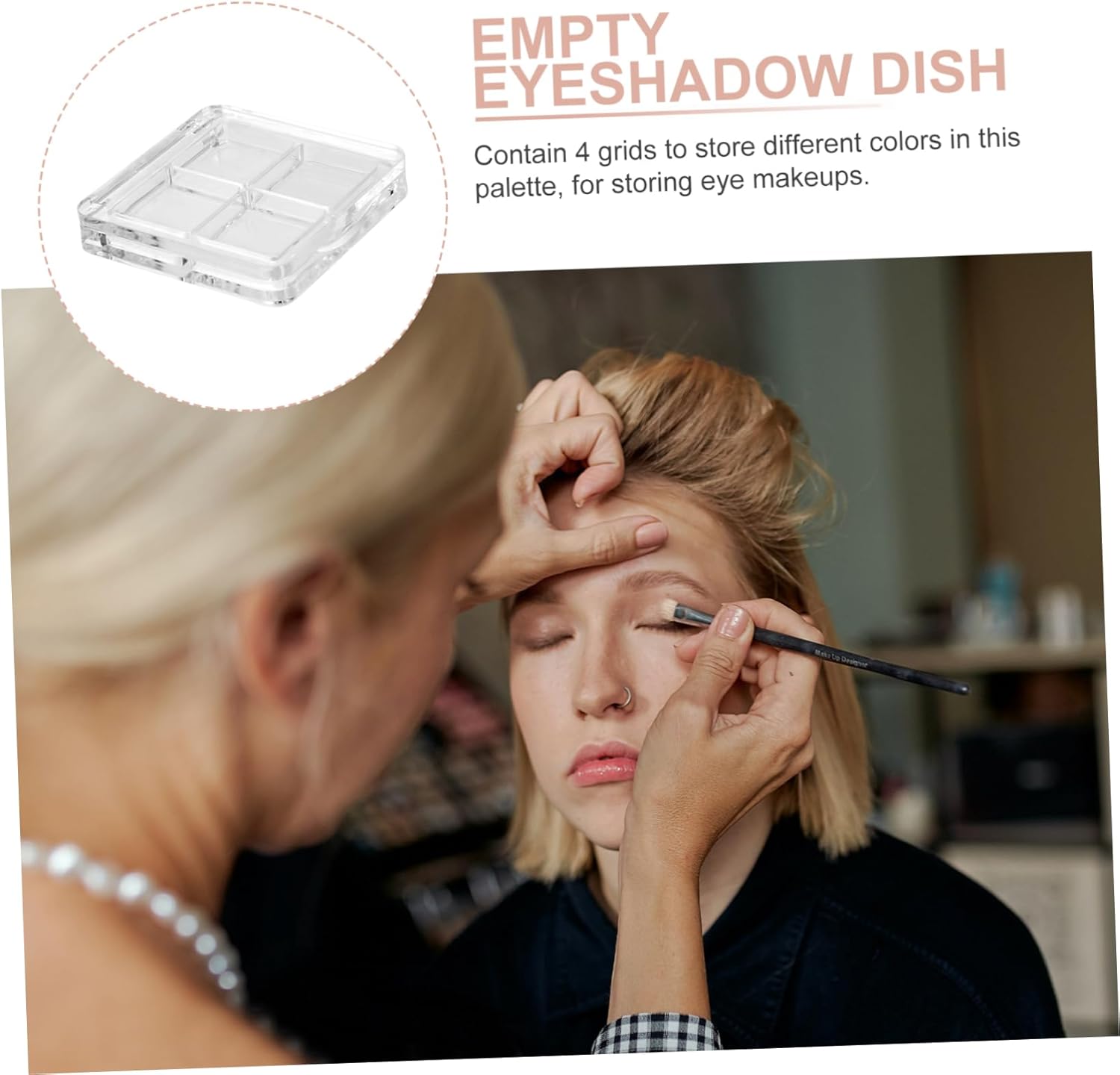 Didiseaon 4- Eyeshadow Box Empty Shadow Tte Diy Eyeshadow Palette Storage for Women Girls Ladies