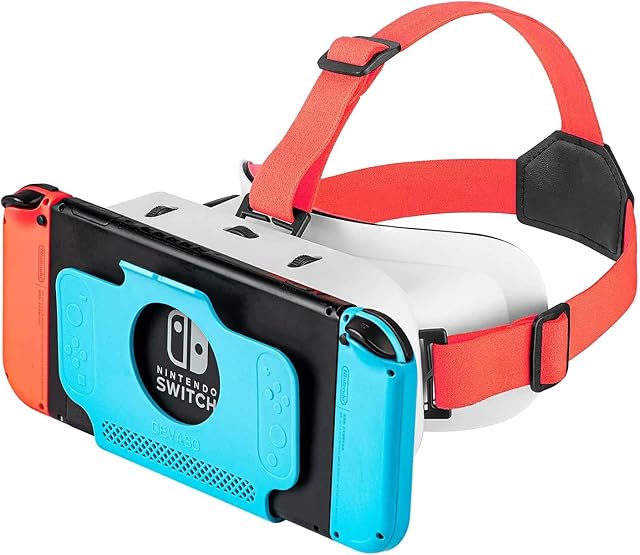 VR Headset Compatible with Nintendo Switch & Nintendo Switch OLED Model, Upgraded with Adjustable HD Lenses, Virtual Reality Glasses for Original Nintendo Switch