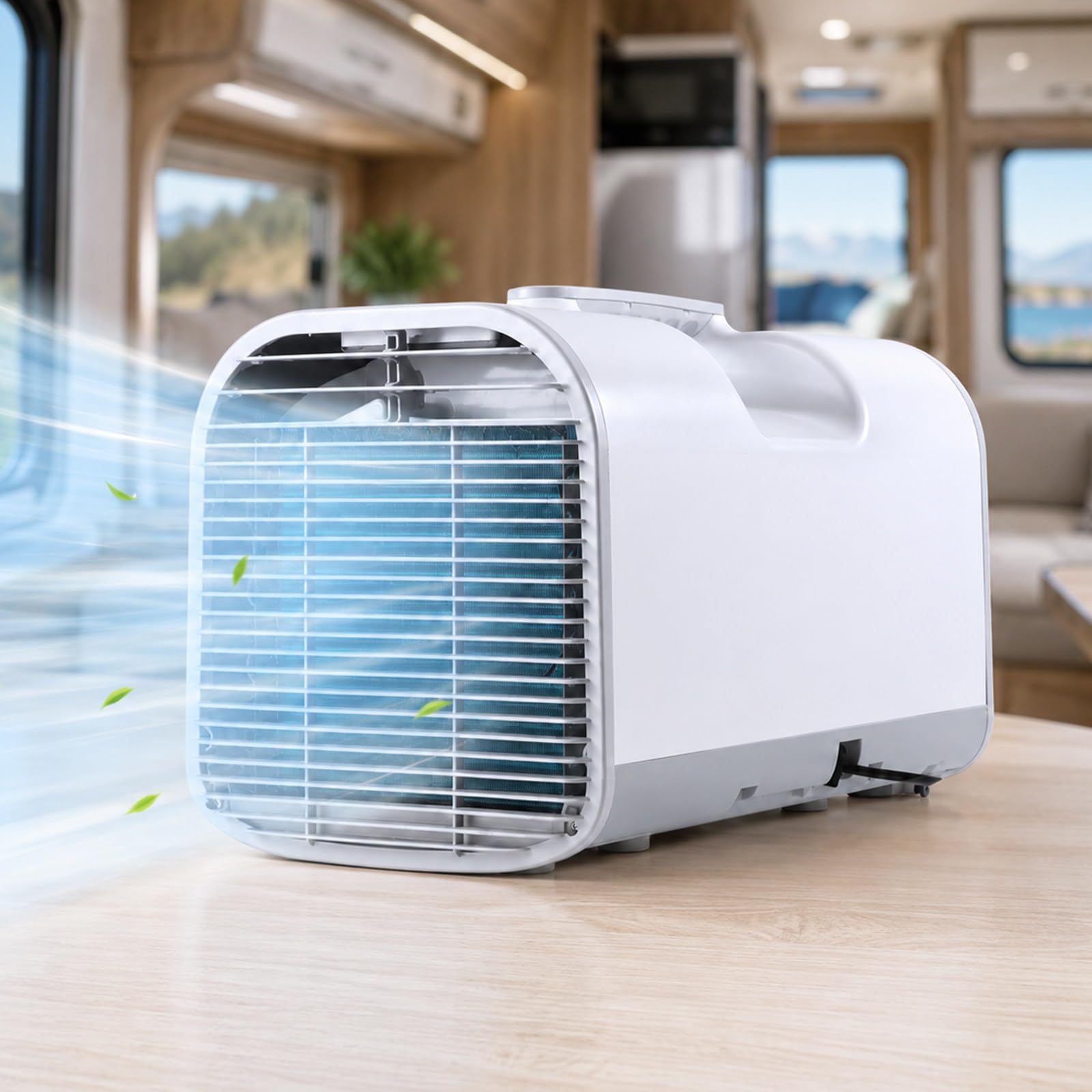 pealiritansemen 4777 BTU Portable Air Conditioner, 4-in-1 Camping Air Conditioning Unit with 3 Fan Speeds, Sleep Mode, Dehumidifier, Remote Control and Timer for Tent, Caravan and Campervan