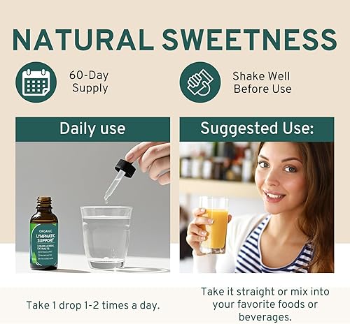 Miniatura 6 de Gotas de drenaje linfático para limpieza de desintoxicación del sistema linfático, fórmula de suplemento de apoyo para linfedema, equinácea, flor de