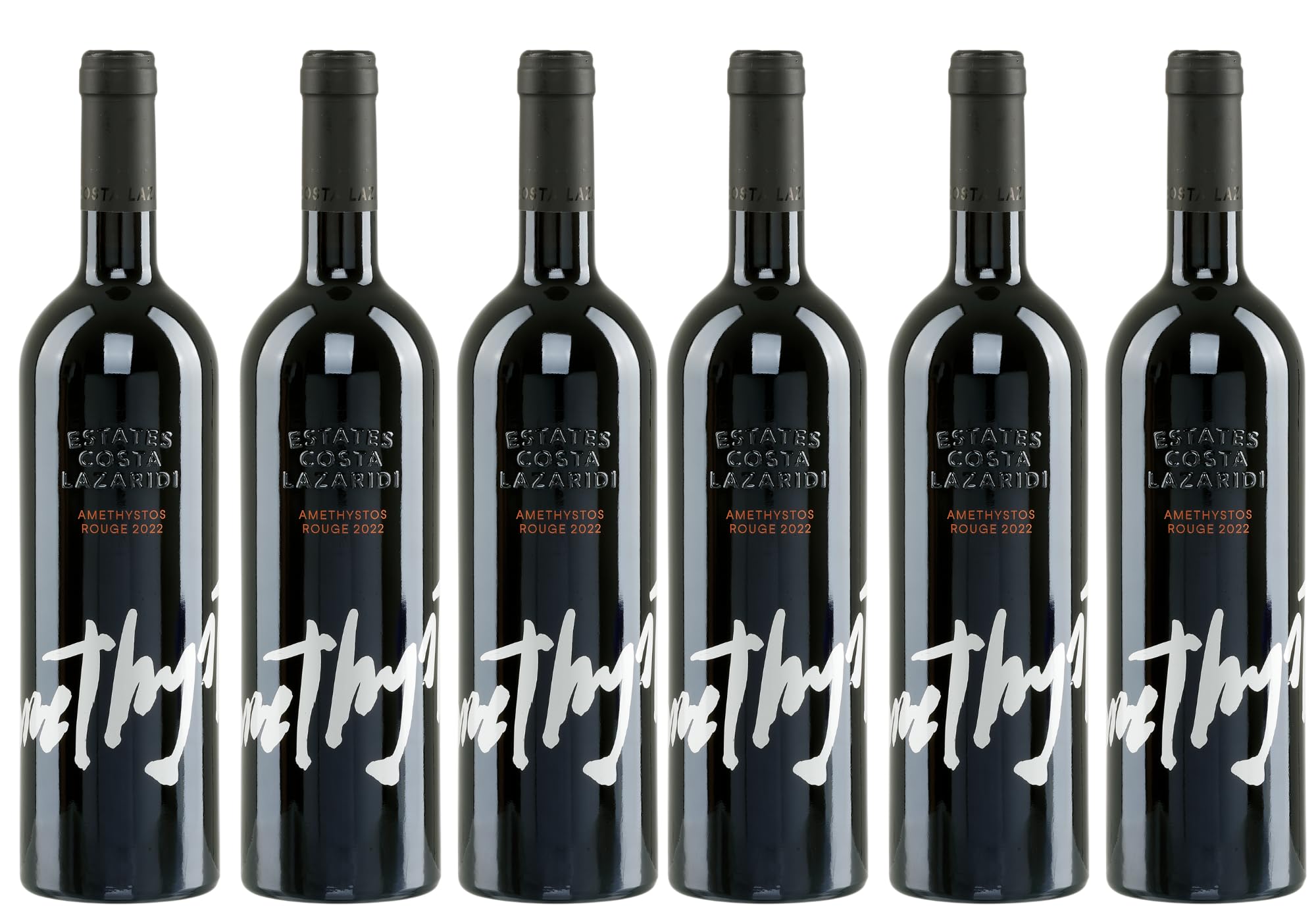 Amethystos Rotwein trocken 6x 0,75l Flasche | Griechischer Rotwein trocken | Costa Lazaridi | 14% Vol.. | +20ml Jassas Olivenöl