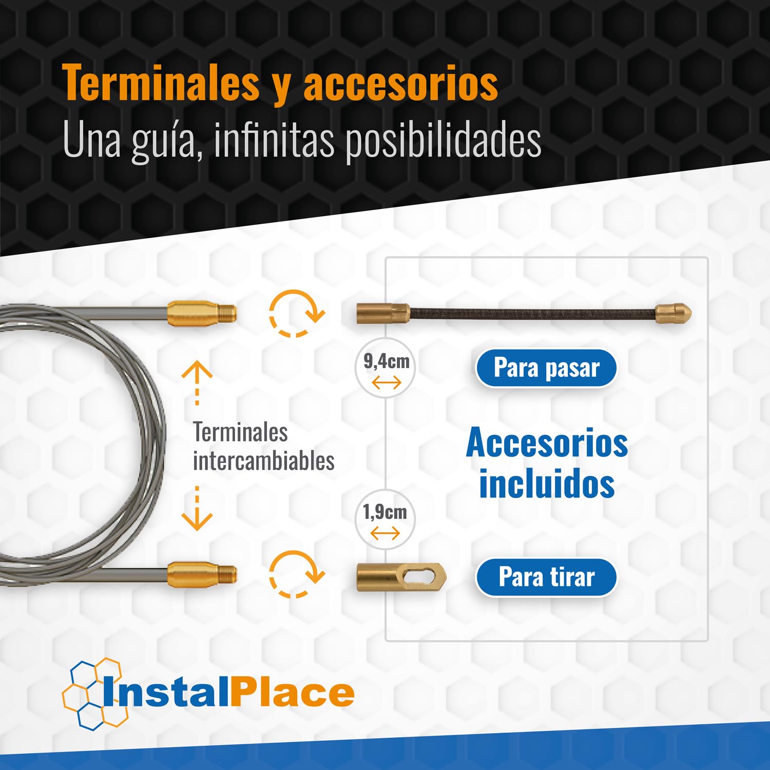 Anguila BRICO - Passacavi intercambiabili con accessori, diametro 4 mm, 15 m