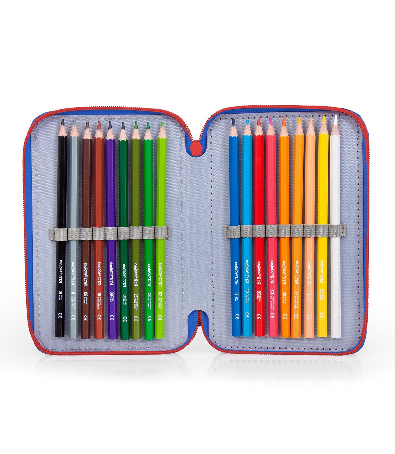 Astuccio Scuola Completo 3 Zip Riempito con 44 Pezzi con Pennarelli Giotto e Pastelli 4mm - Per i fan di Dragon Ball - Prodotto Ufficiale - Logo stampato 3D