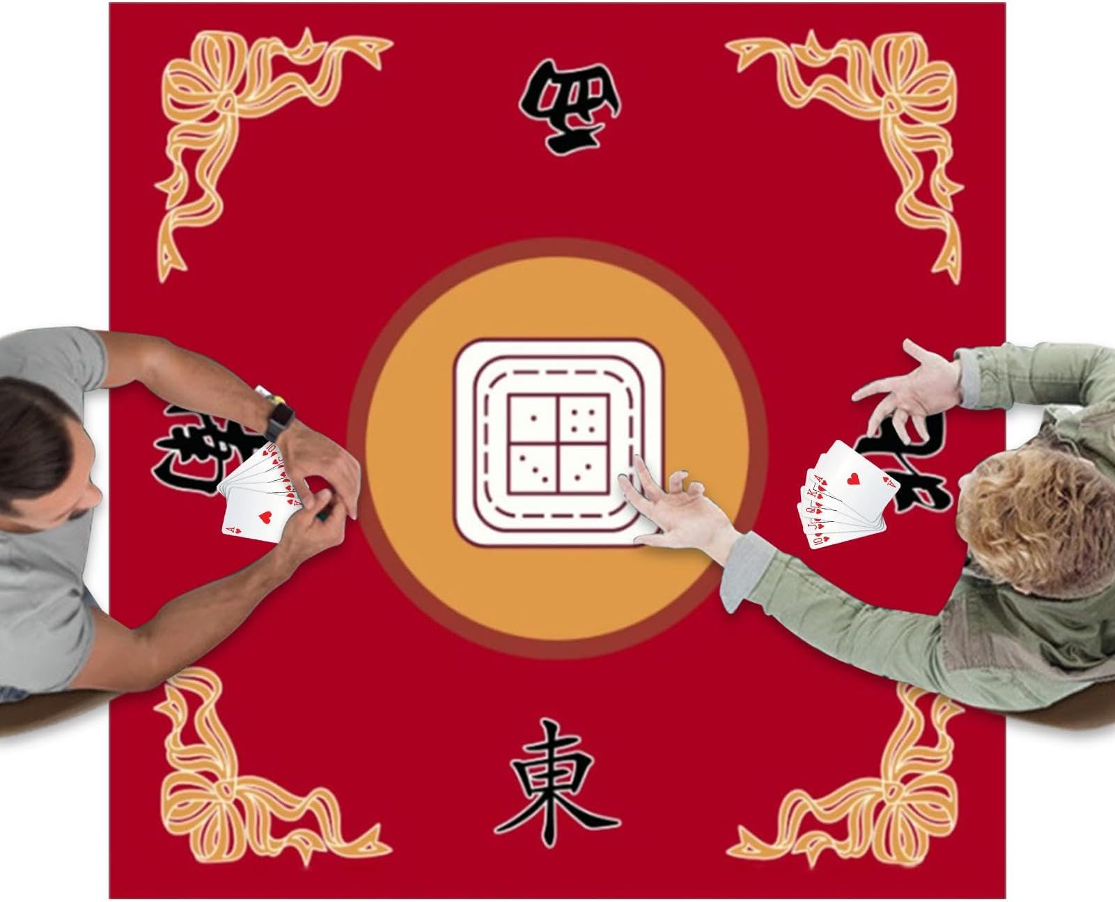 Mahjong Mat for Table, Board Game Mat - 27 x 27 Inch Non-Slip Mahjong Tablecloths - Board Game Table Mat, Dice Game Tablecloth, Mahjong Accessories for Mahjong Tile Game
