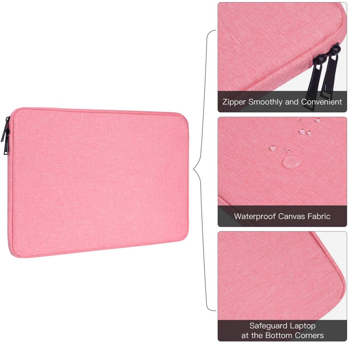 15.6 Inch Laptop Sleeve Case for Lenovo IdeaPad 3 3i/Lenovo ThinkPad E15/ Legion/Yoga 7i 16 inch/Flex 5, LG Gram 16", Dell HP Asus Acer Chromebook with Small Case, Pink