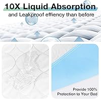 Vista 3 de Almohadillas de cama lavables e impermeables, 52" x 34" (2 unidades) Almohadillas de cama para incontinencia, protector de colchón impermeable