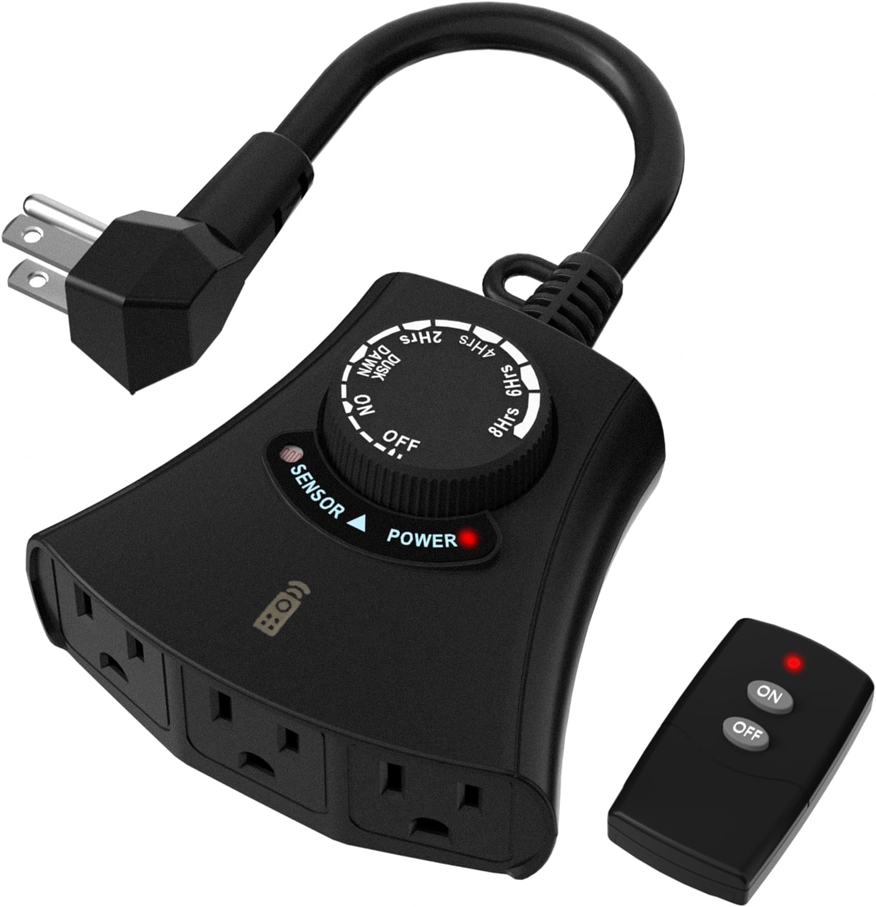 ECOPlugs Outdoor Light Timer Outlet waterproof, Christmas Lights Timer