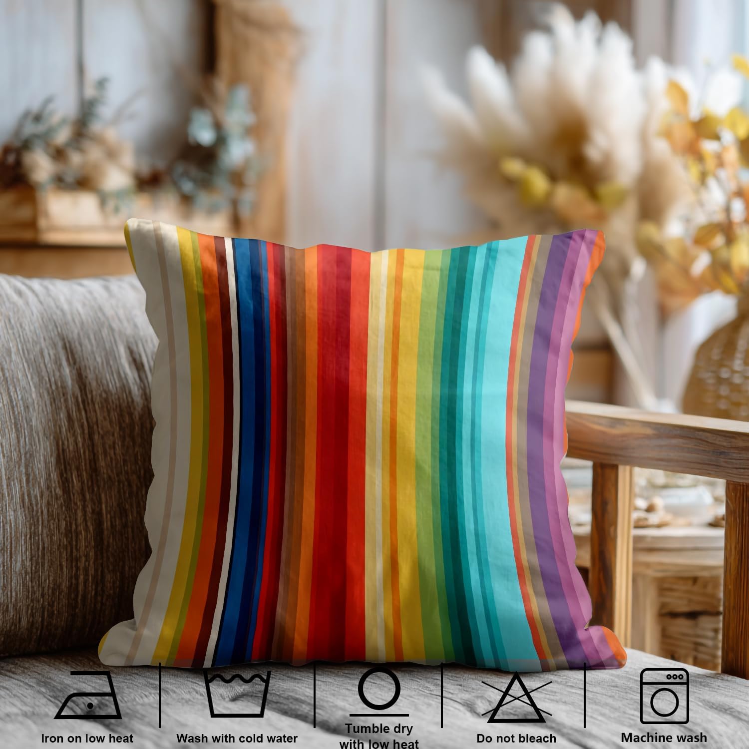 Shrahala Blue Calligraphy Canvas Decorative Throw Pillow Cover, Painting Abstract Oil Paint China Square Pillowcase Blended Double-Sided No Inserts for Bedroom Living Room Set of 2 (20 x 20 in)