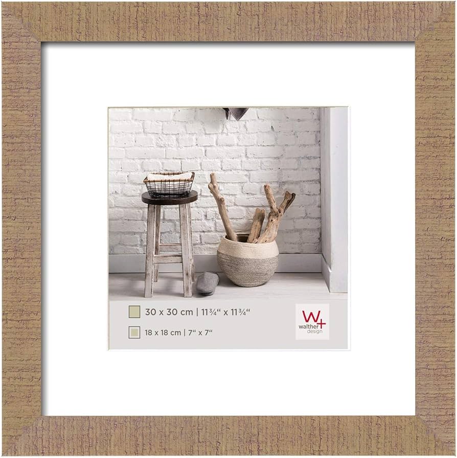 walther design Grigio Chiaro 13 x 18 cm con passe-partout, Cornice in Legno per la casa HO318X