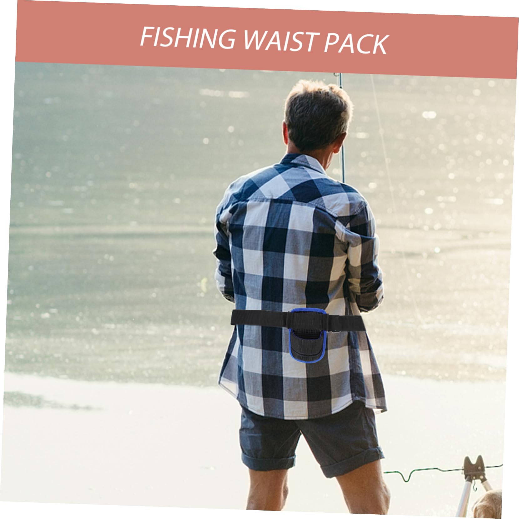 BCOATH Adjustable Fishing Waist Belt Oxford Cloth Rod Holder Pvc Material Comfortable for Outdoor Fishing