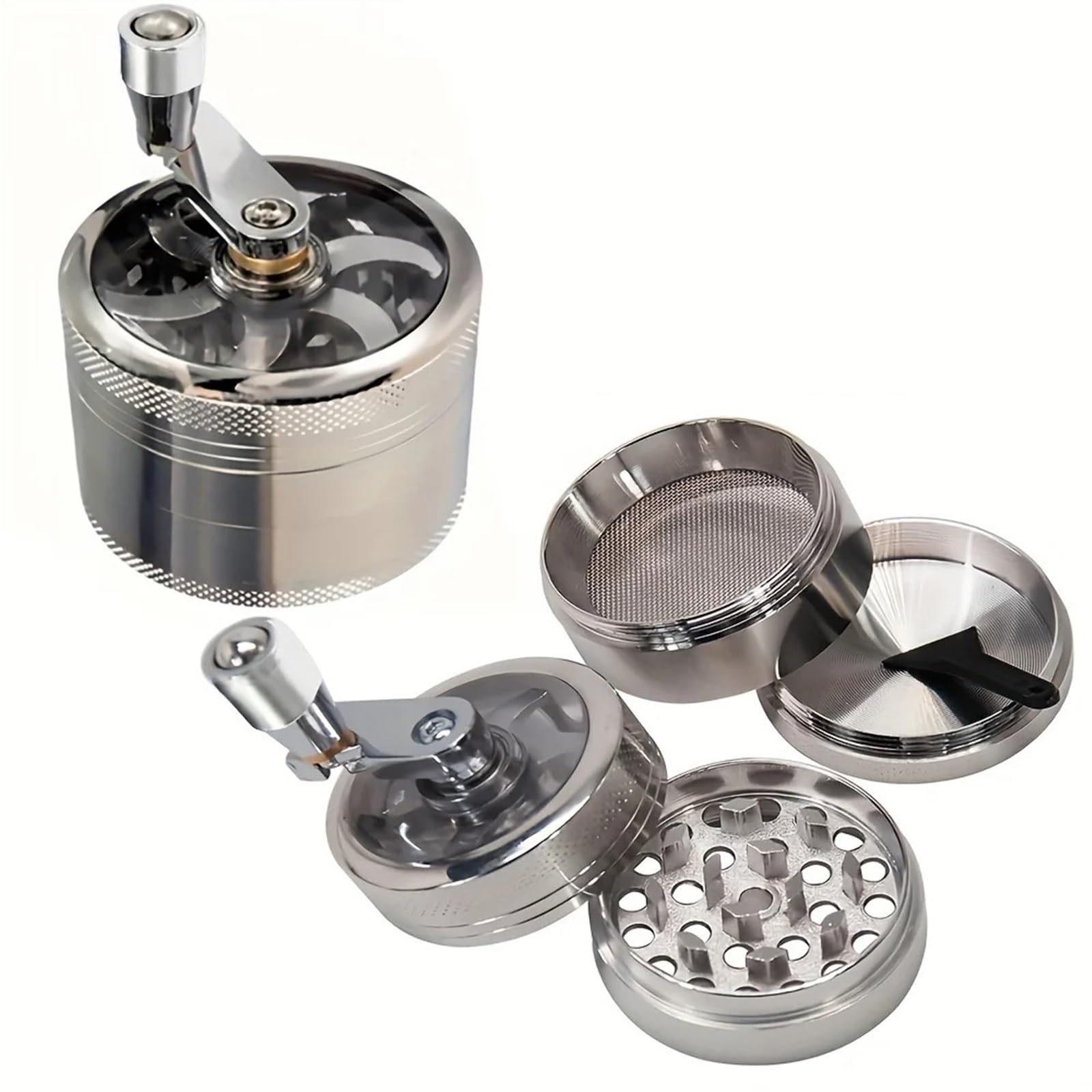 Molinillo de nueces y especias para nuez moscada, jengibre, sal de roca y pimienta – Herramienta de trituración manual para uso en cocina