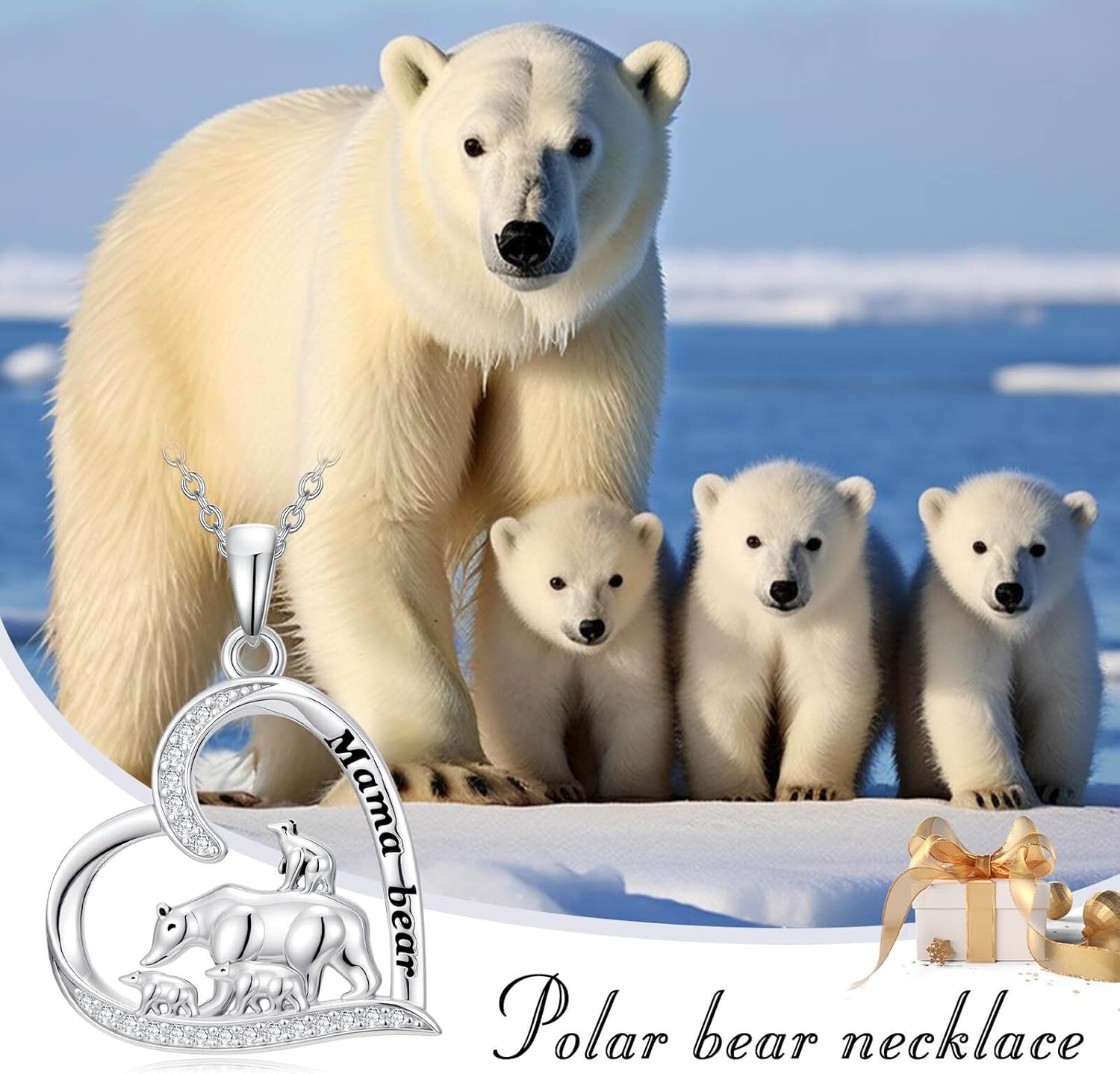 Mothers Day Gifts for Mom Necklace 925 Sterling Silver Mama Bear Necklace Jewelry Valentines Day Mothers Day Gifts for Women - Image 6