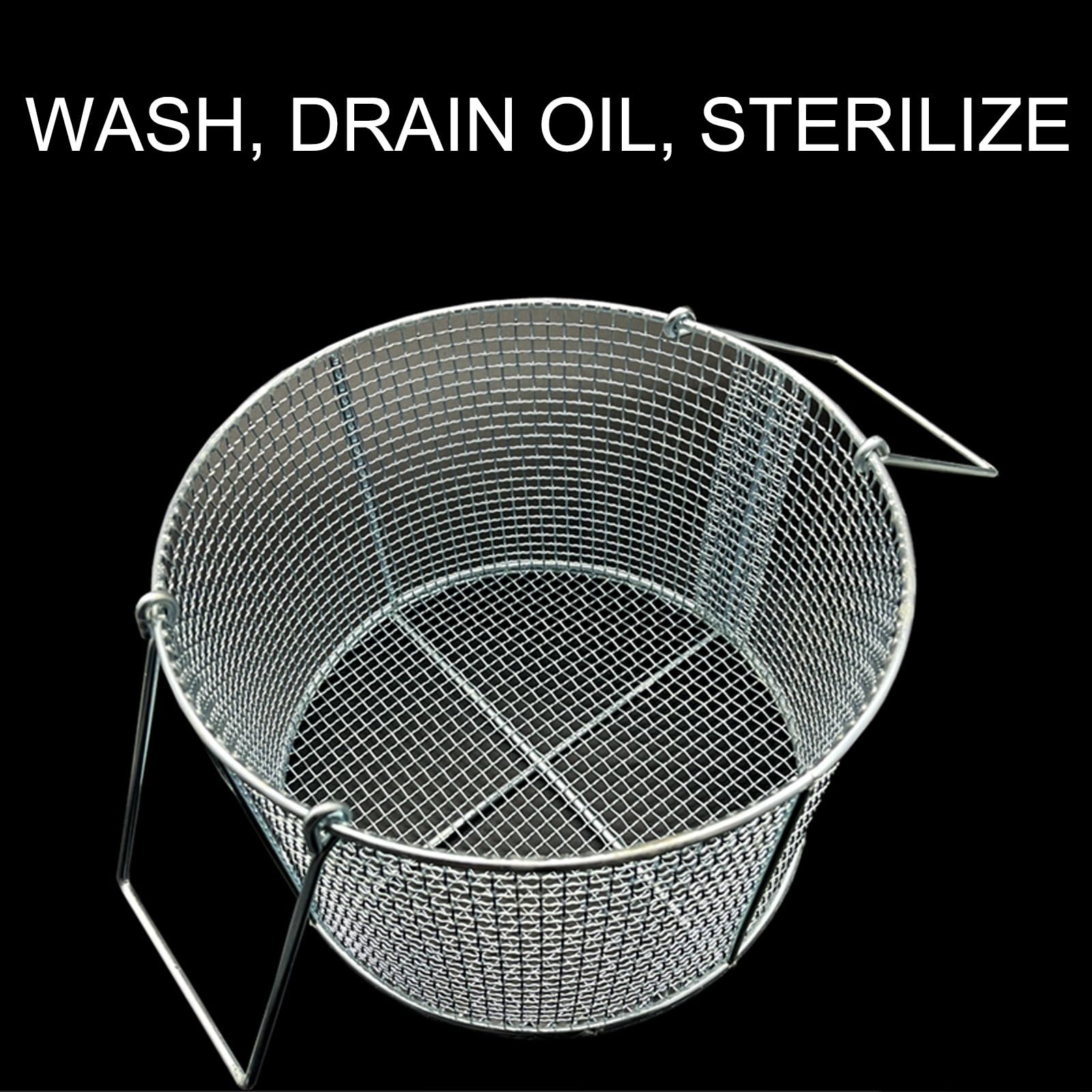 Kleine Metallwanne, Edelstahl, 304 runder Sterilisationskorb zum Reinigen von Werkstücken, Ablassen von Wasser und Öl