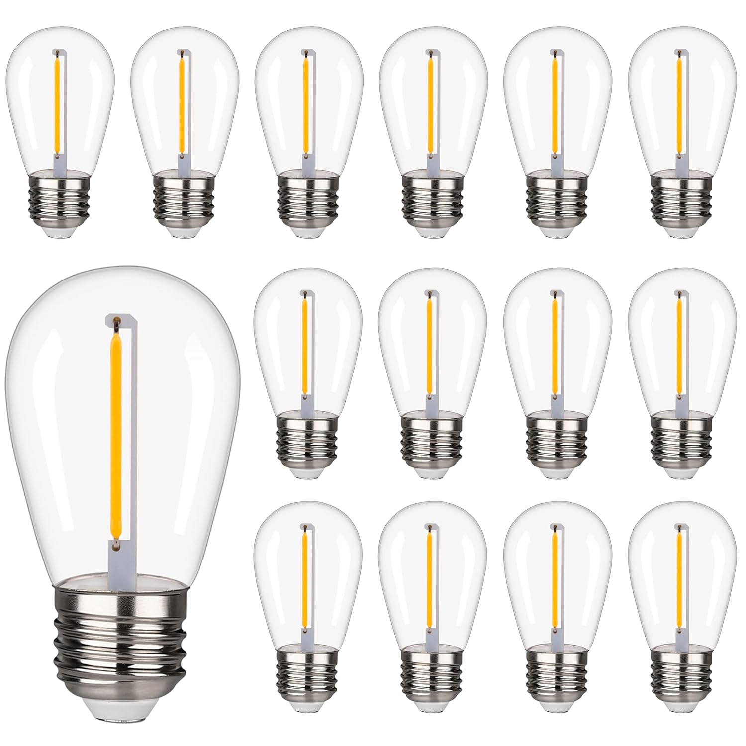 Shatterproof Waterproof S14 String Light Bulbs S14 Led Bulbs Patio Lights Outdoor Waterproof Replacement Bulbs CRI90 Warm White