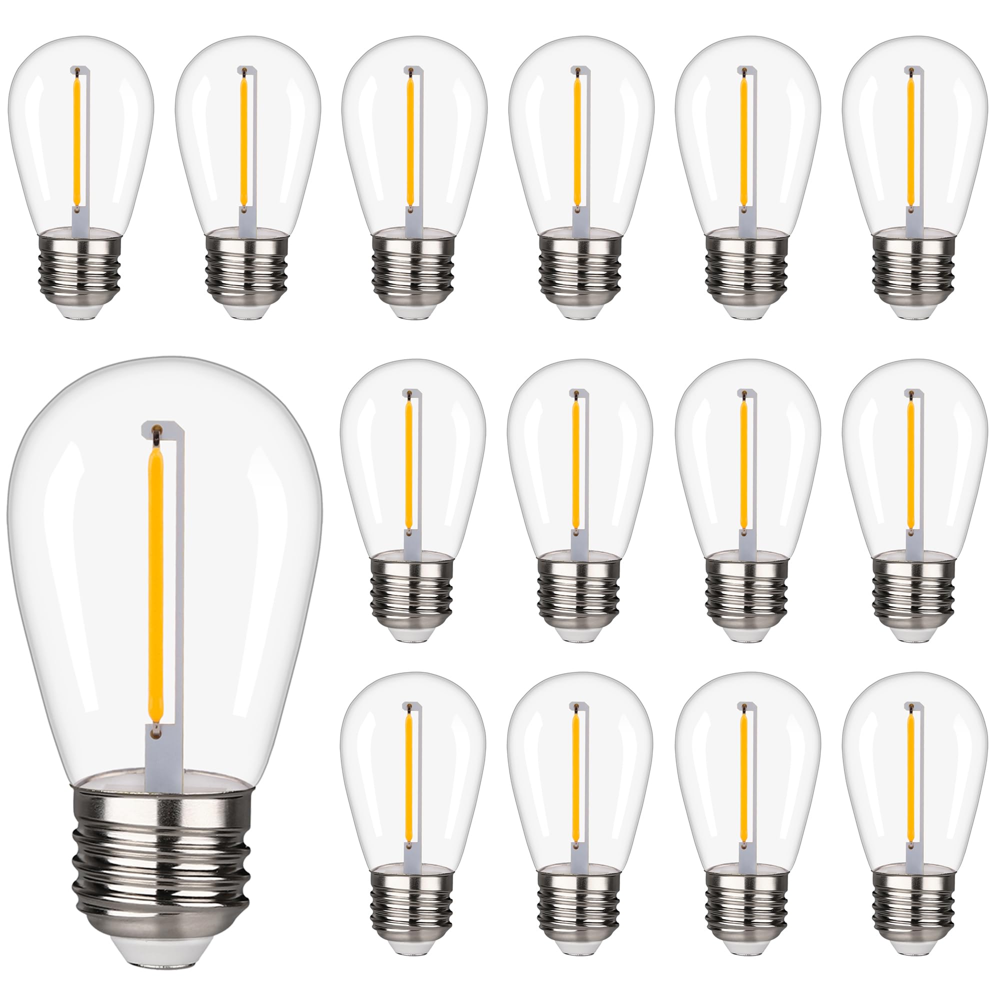 Shatterproof Waterproof S14 String Light Bulbs S14 Led Bulbs Patio Lights Outdoor Waterproof Replacement Bulbs CRI90 Warm White