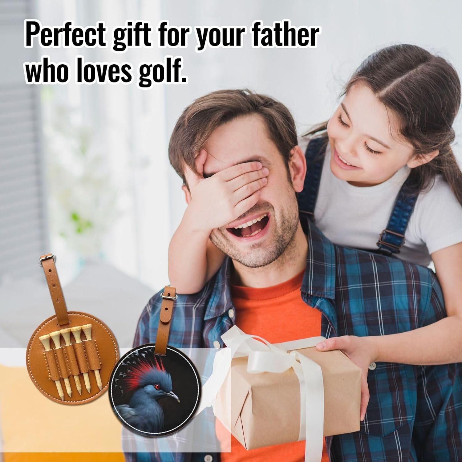 Red Bird Head Brown Golf tee Storage Bag - Easy to Carry Around and More efficient in Playing Golf