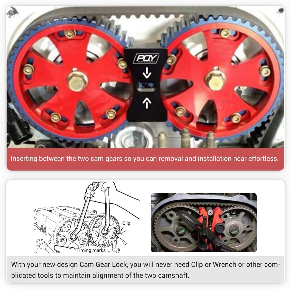 PQY Engine Cam Gear Lock Timing Belt Installation Tool Compatible with Mitsubishi Eclipse DSM 4G63 EVO
