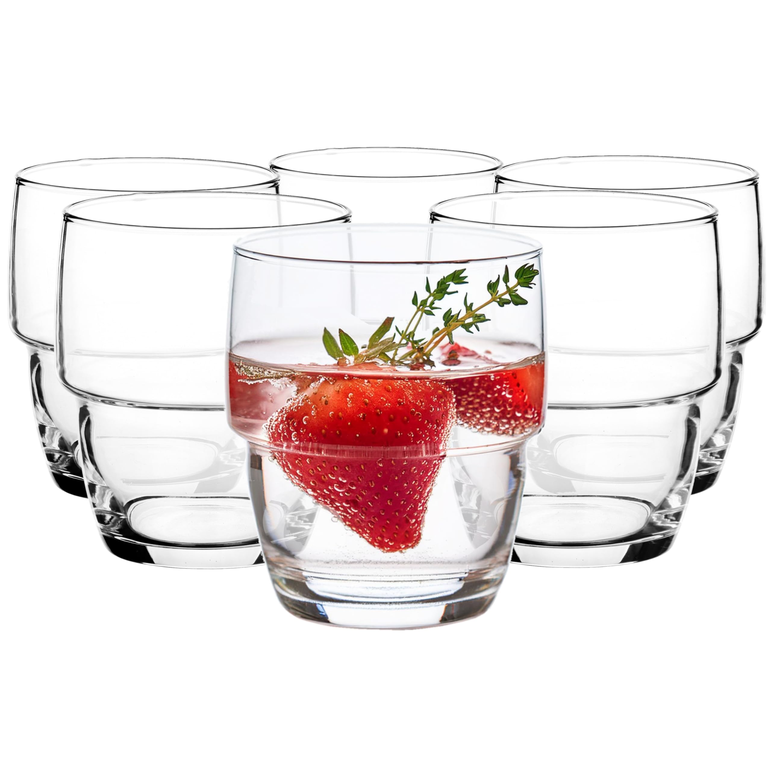 Excelsa Porto Cervo Set 6 Bicchieri Acqua, Verde Scuro, Vetro, Capacità