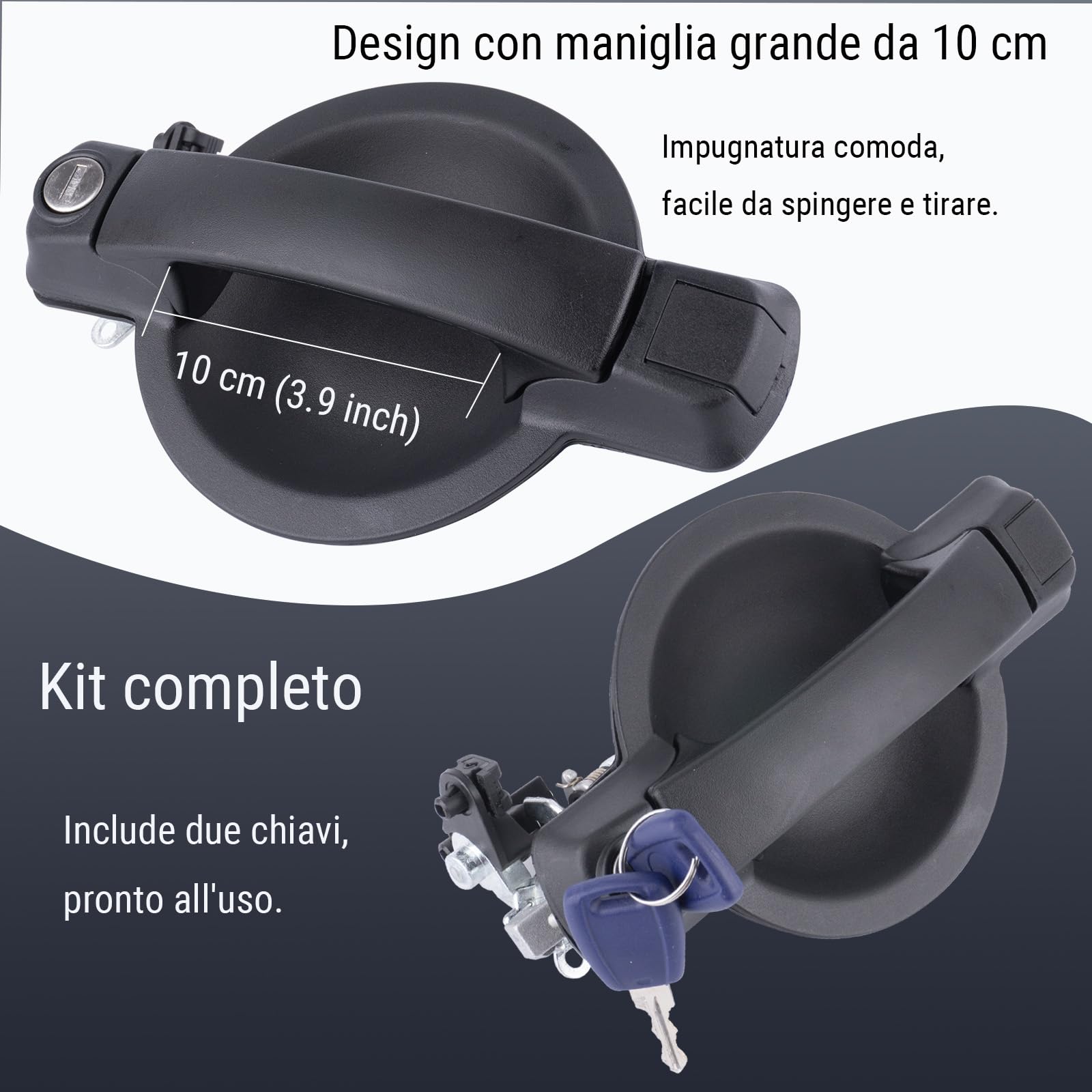 735309963 Maniglia Porta Esterna, Portiera Portellone Posteriore a Battente Compatibile con Fiat Doblo Cargo (MK1) & Doblo 119 2005–2010