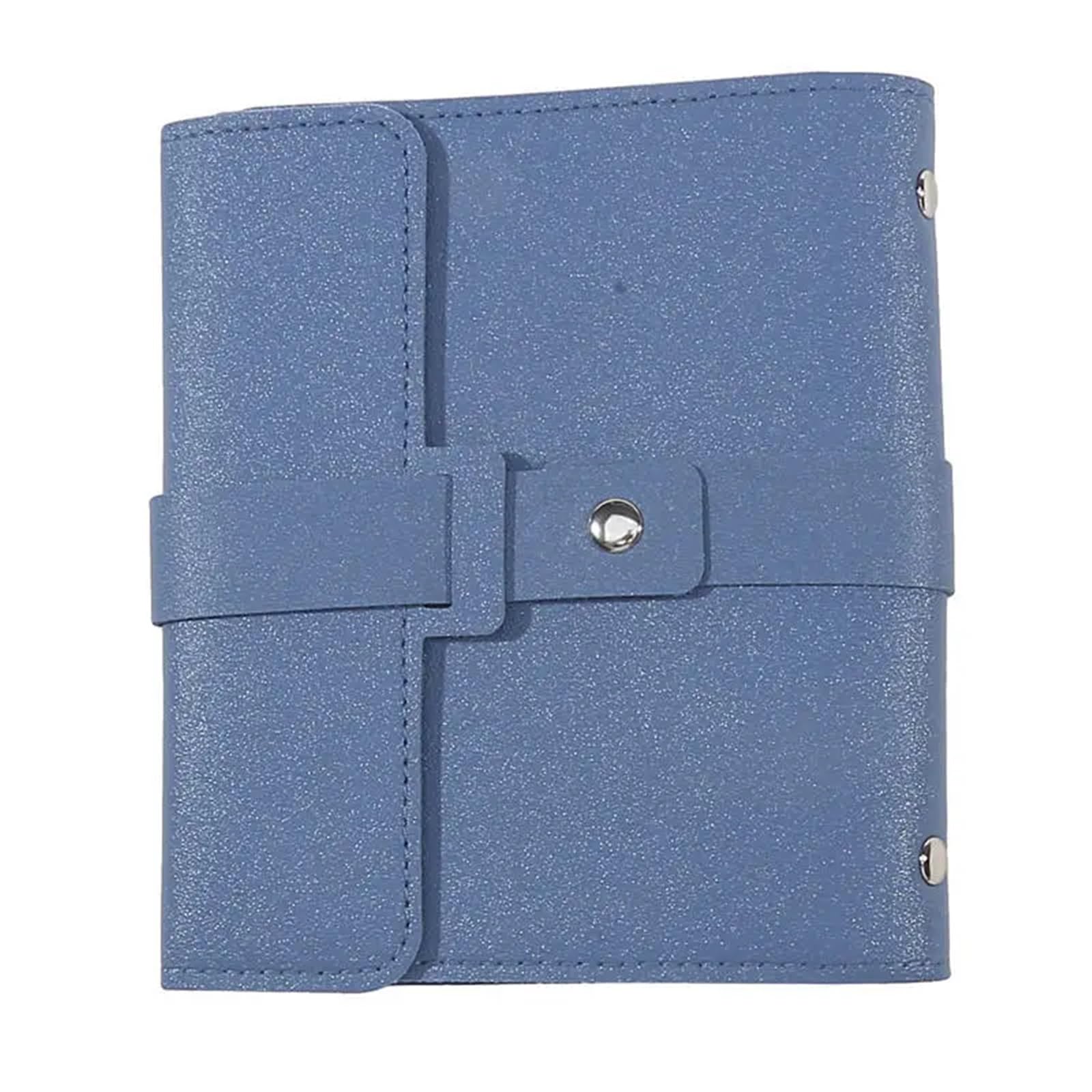 FDzkrtvm Transparent Jewelry Storage Book, PU Leather Multi-layer Book Type Ear Stud Organizer For Earrings Rings Multicolor(Blue)