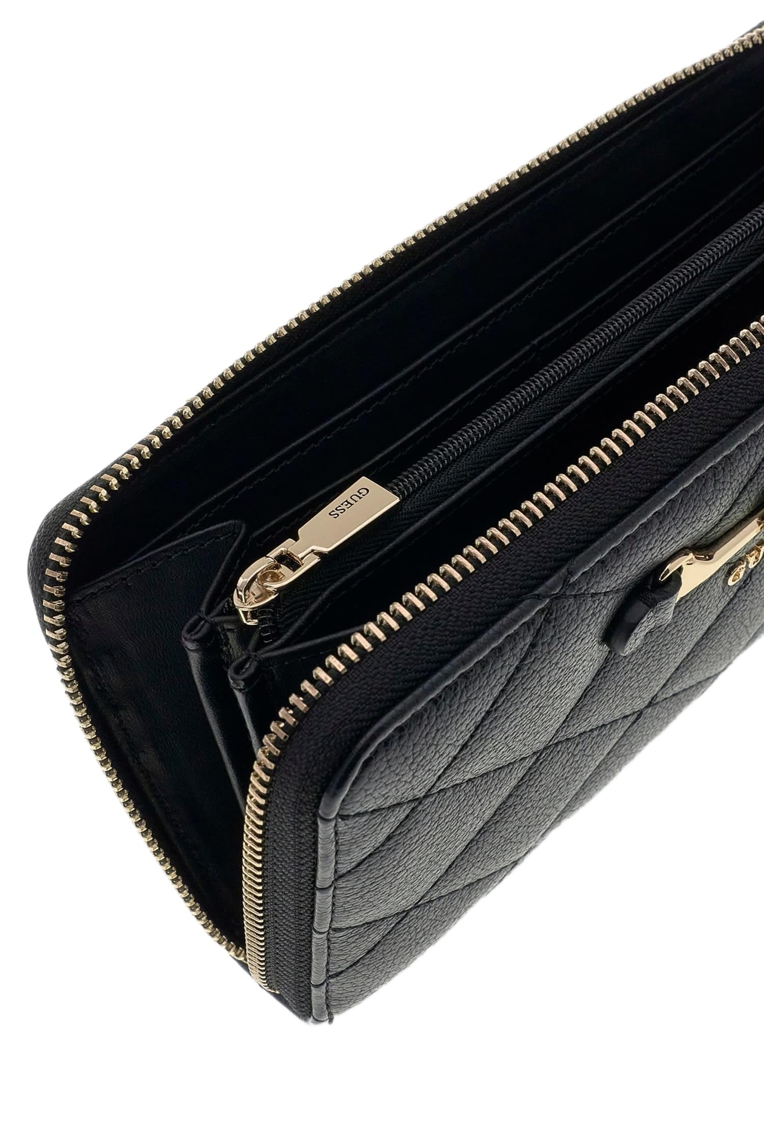 GUESS Monedero Frances SLG Large Zip Around Wallet Black Negro