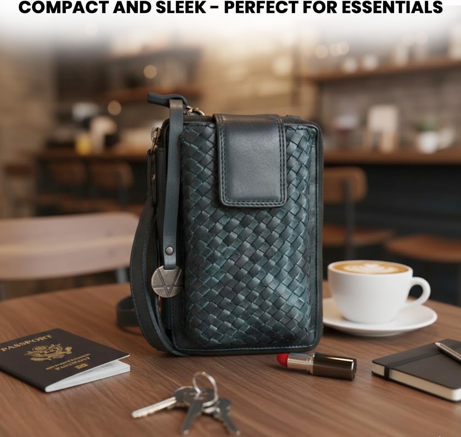 Genuine Leather Small Leather Crossbody Bags For Women Cell Phone Purse With Adjustable & Detachable Strap