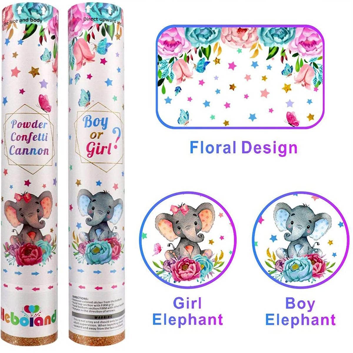 Buy Lopeastar Gender Reveal Confetti Powder Cannon, 4 Blue Baby Reveal