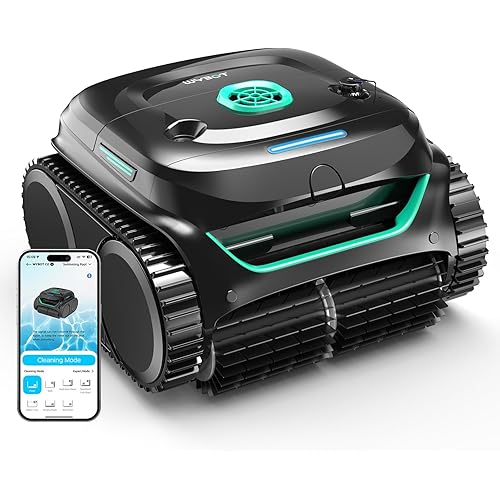 WYBOT C2 Cordless Robotic Pool Cleaner, Dual Filtration, Wall Climbing & Waterline Cleaning, App Scheduling, Smart Navigation, Pool Vacuum for Inground Pools-Black&Green