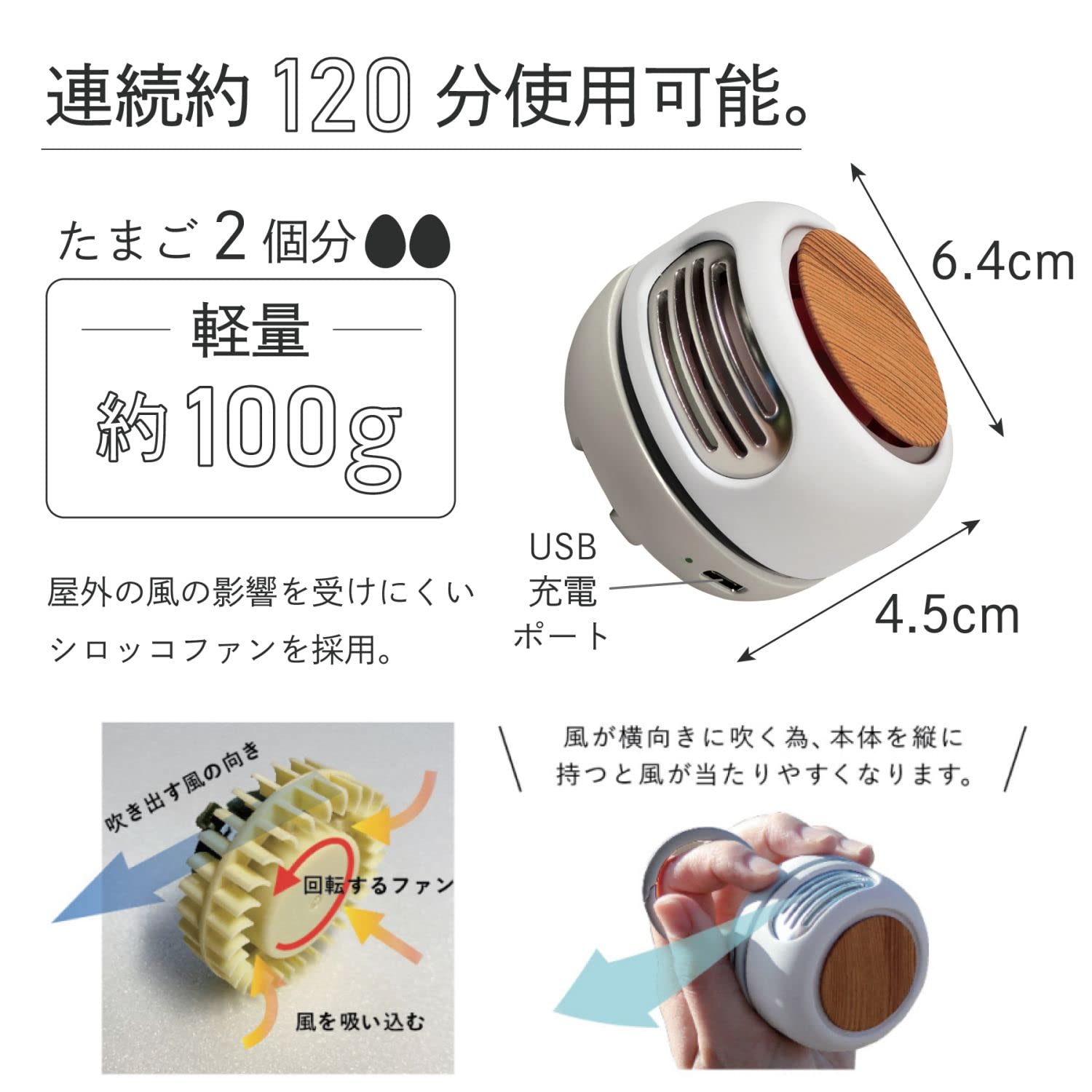 Amazon | SPICE OF LIFE(スパイス) 手のひらサイズ 小型扇風機