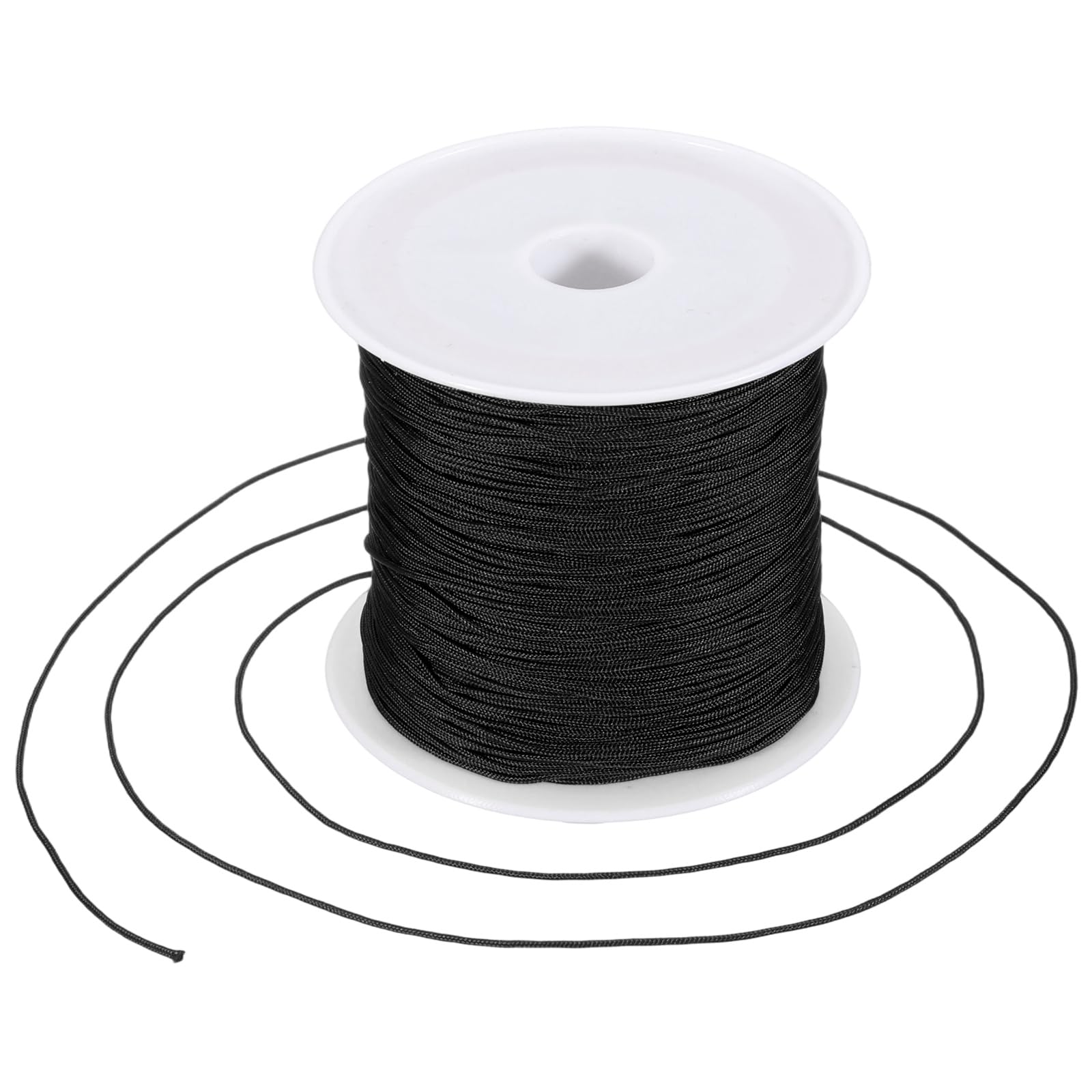 sourcing map 0.6mm Nylon String for Bracelets, 44 Yards Satin Nylon Beading Thread Chinese Knotting Cord for Jewelry Making DIY Craft Beading Friendship Necklace Bracelet(Black)