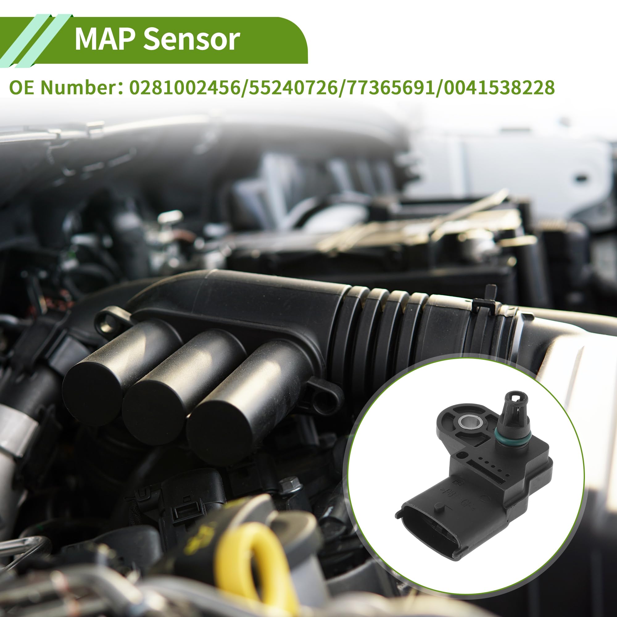 Sensore di pressione assoluta MAP per Fiat Punto 188 2000-2016 0281002456