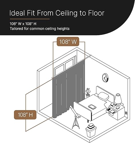 Miniatura 53 de Cortinas divisoras de habitación, cortinas opacas para cortina de techo para dividir una habitación o crear un espacio privado, bloqueo de luz 100%