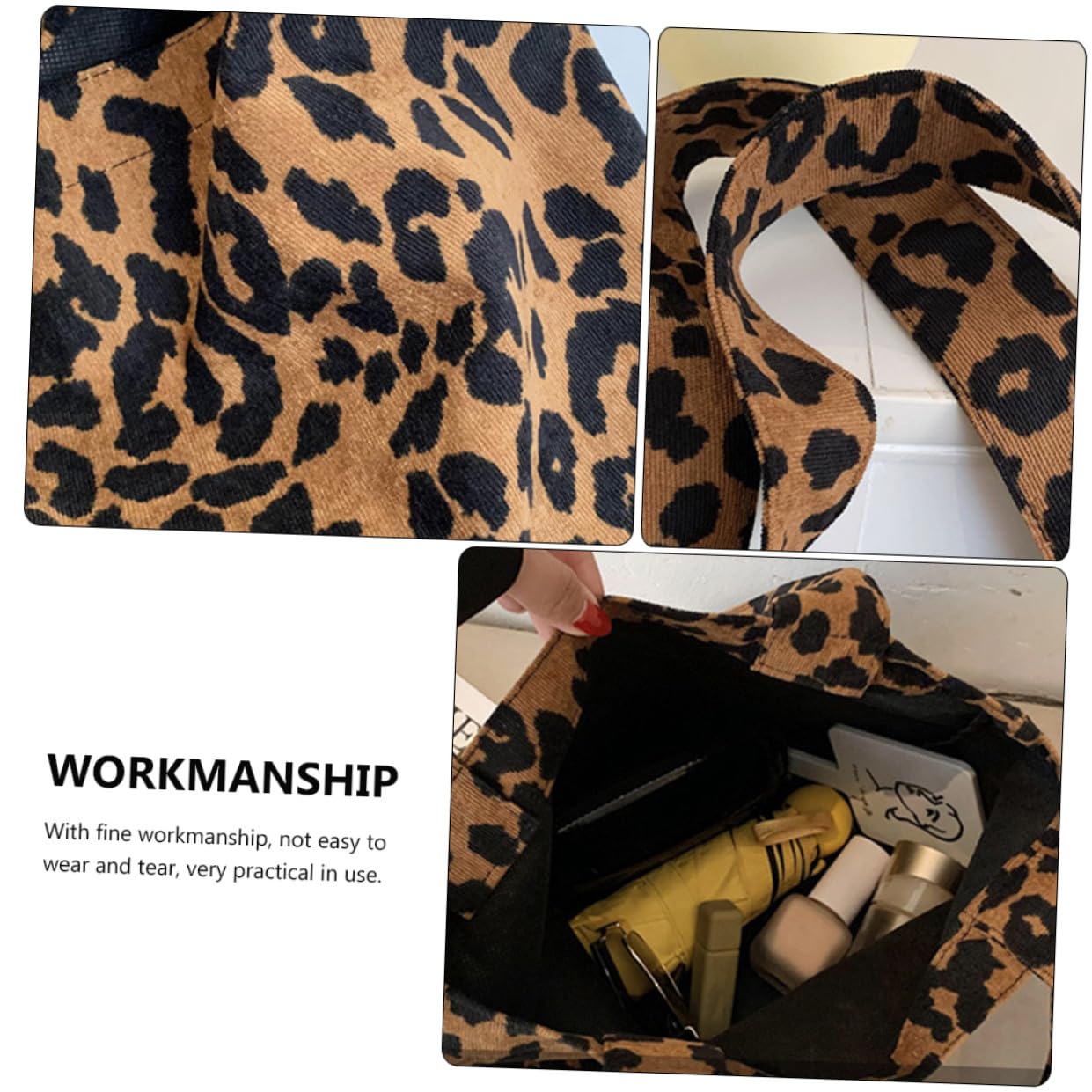 Healeved Bolso De Hombro Para Mujer Bolso Tote Estampado De Leopardo Bolsa De Almacenamiento Para Uso Diario