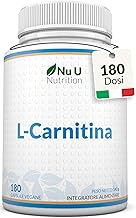 L-Carnitine Tartrate Forte – 180 Vegan Capsules – 550 mg Carnitine per Capsule – With Vitamins & Minerals – Pre and Post Workout Supplement for Sportsmen – Made in Europe Nu U Nutrition